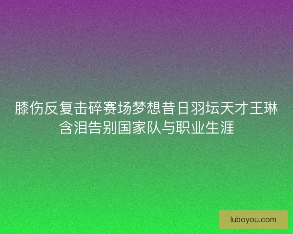 膝伤反复击碎赛场梦想昔日羽坛天才王琳含泪告别国家队与职业生涯